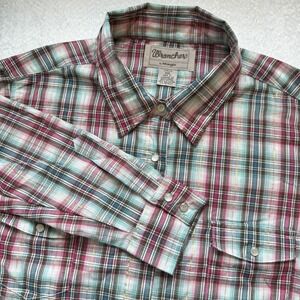 Wrancher by Wrangler Shirt Mens 2XL Plaid Pearl‎ Snap Western Long Sleeve
